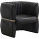 Tryor Vintage Black Night Leather Lounge Chair